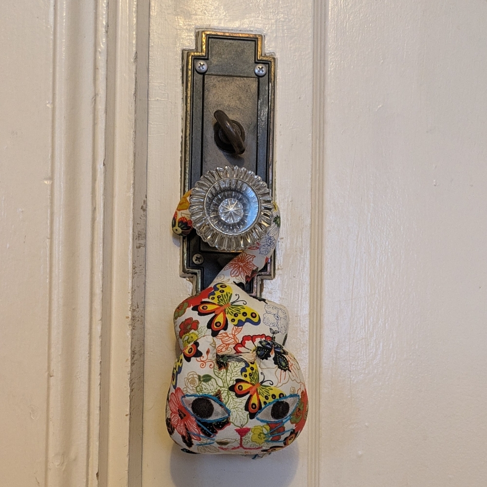 Cat with Bell Patchwork Door Hanger Decor